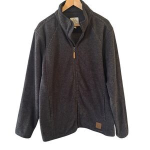 Field & Stream Men Fleece Sweater Outdoors‎ Size XL Grey Full Zip Western Cowboy